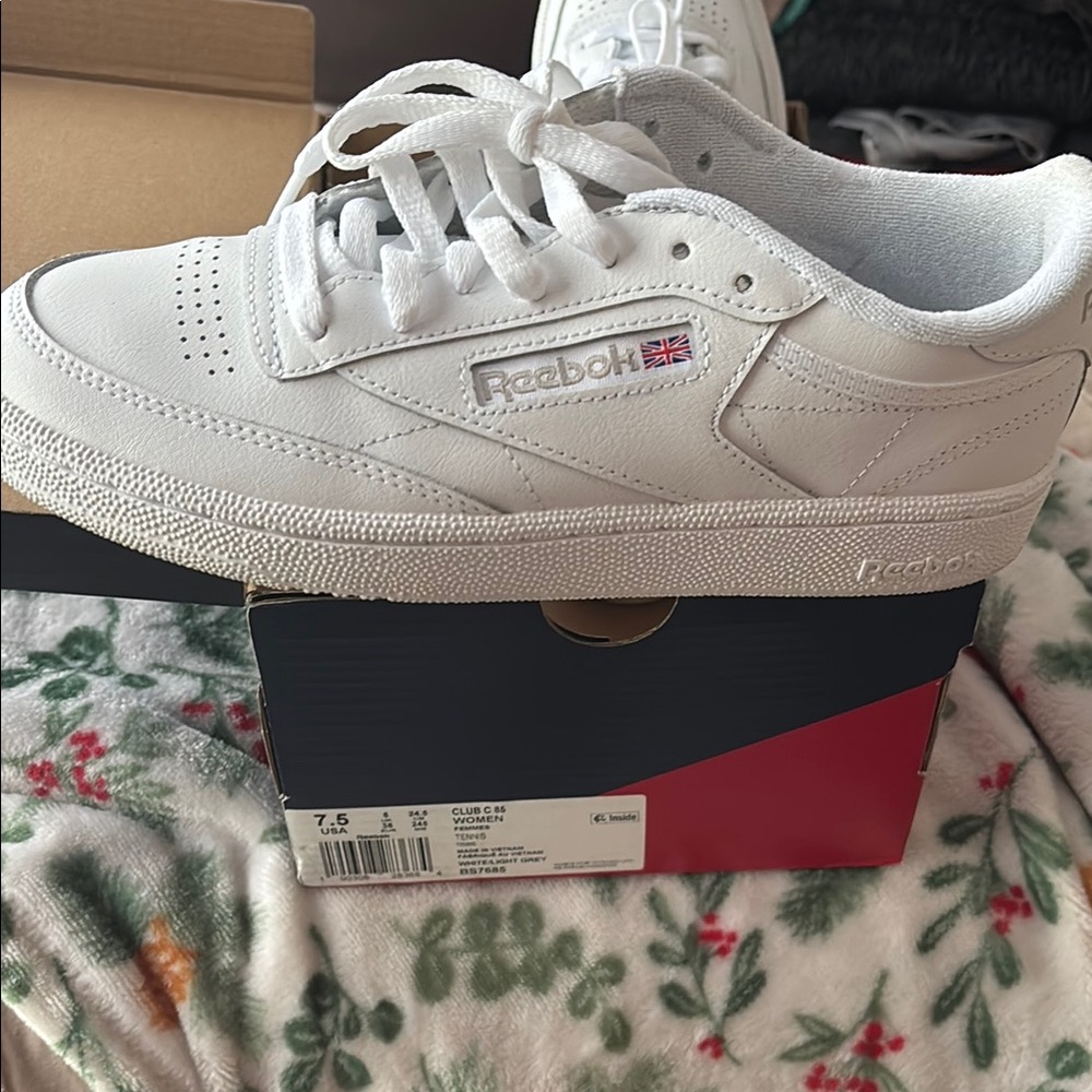 Reebok Women’s Classic Club C 85 White Leather Sneakers